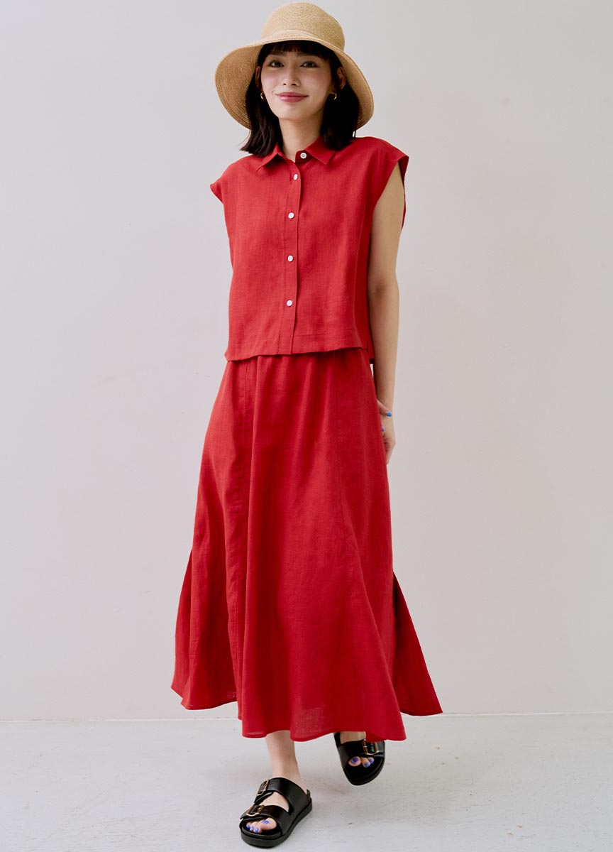 LINEN SOFT無袖襯衫