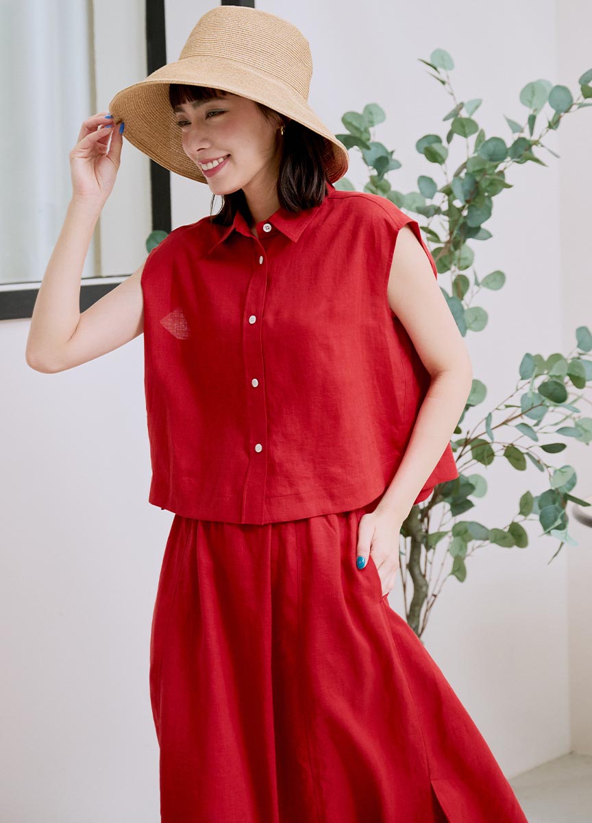 LINEN SOFT無袖襯衫