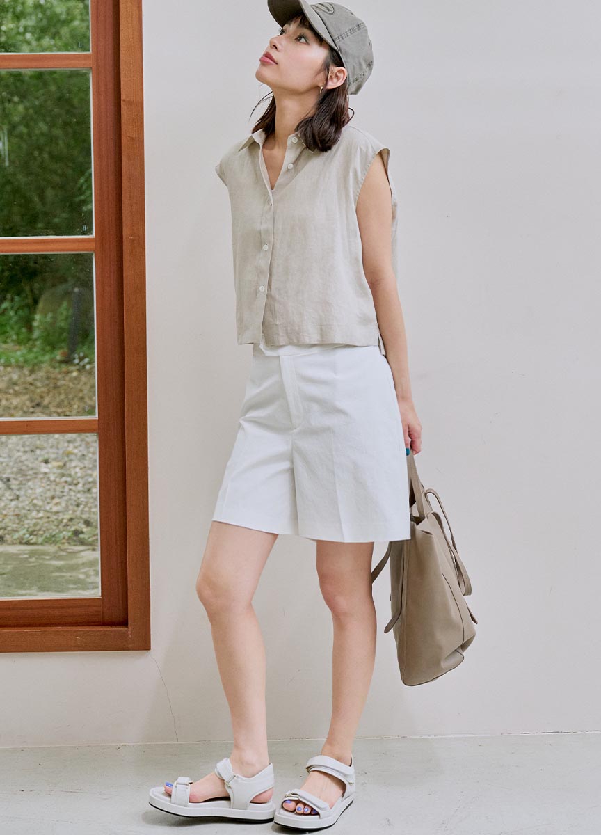 LINEN SOFT無袖襯衫