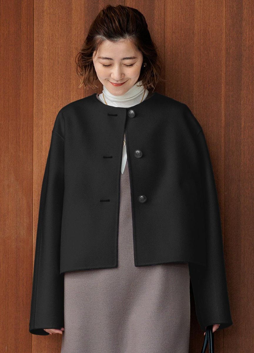 【預購商品】Wool Rever無領短版大衣(網路限定色預購 7/26-8/18止) 