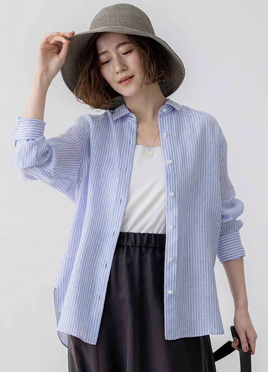 經典LIBECO亞麻基本領襯衫