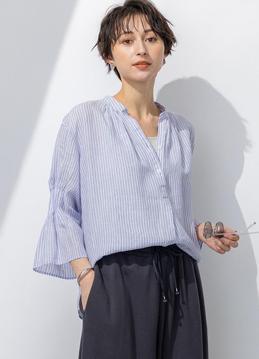經典LIBECO亞麻飄逸襯衫  
