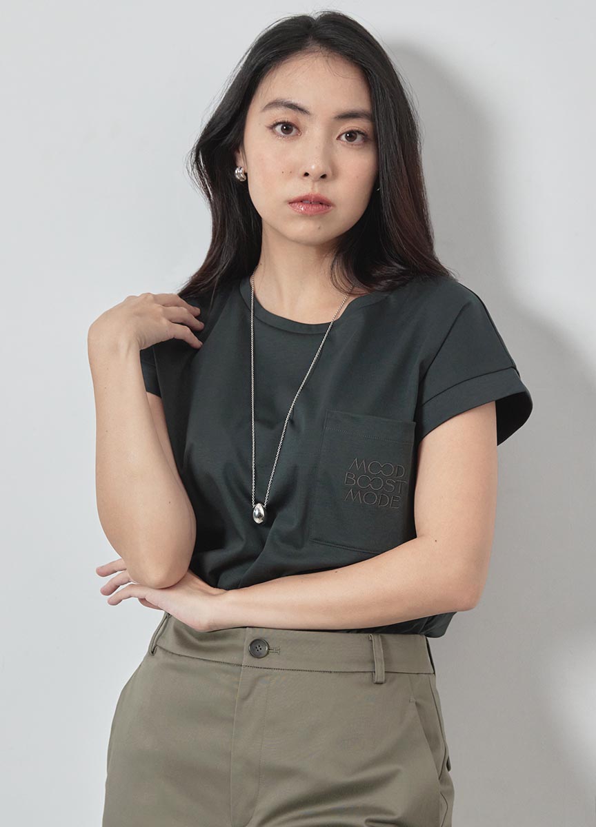 刺繡掛肩短袖上衣(網路限定色)