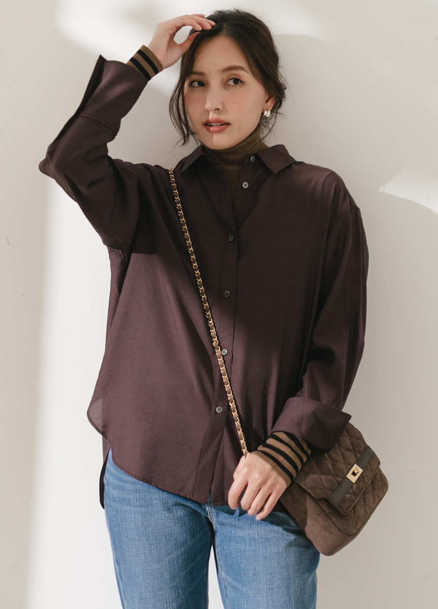 輕柔微透皺感襯衫