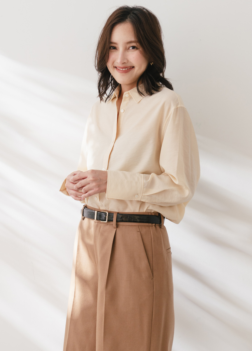 輕柔微透皺感襯衫