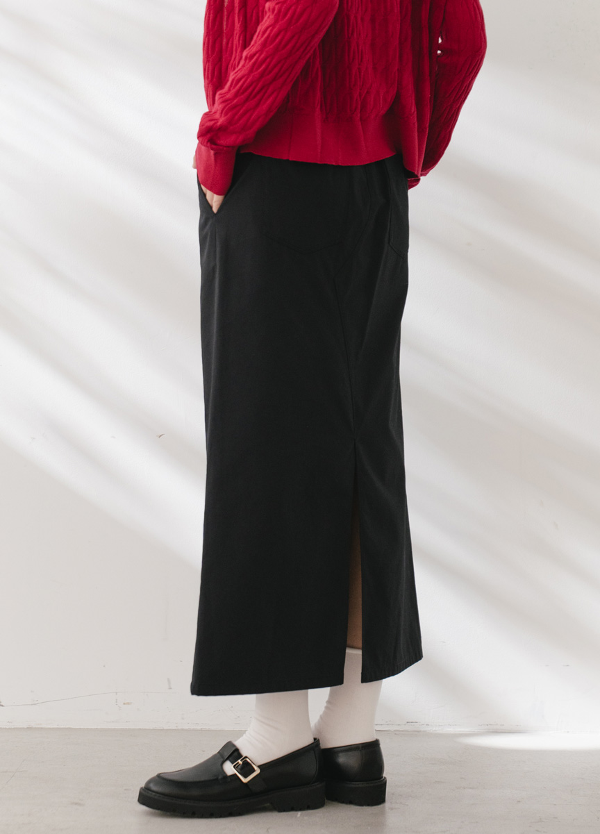 多口袋後開衩長裙 多口袋後開衩長裙