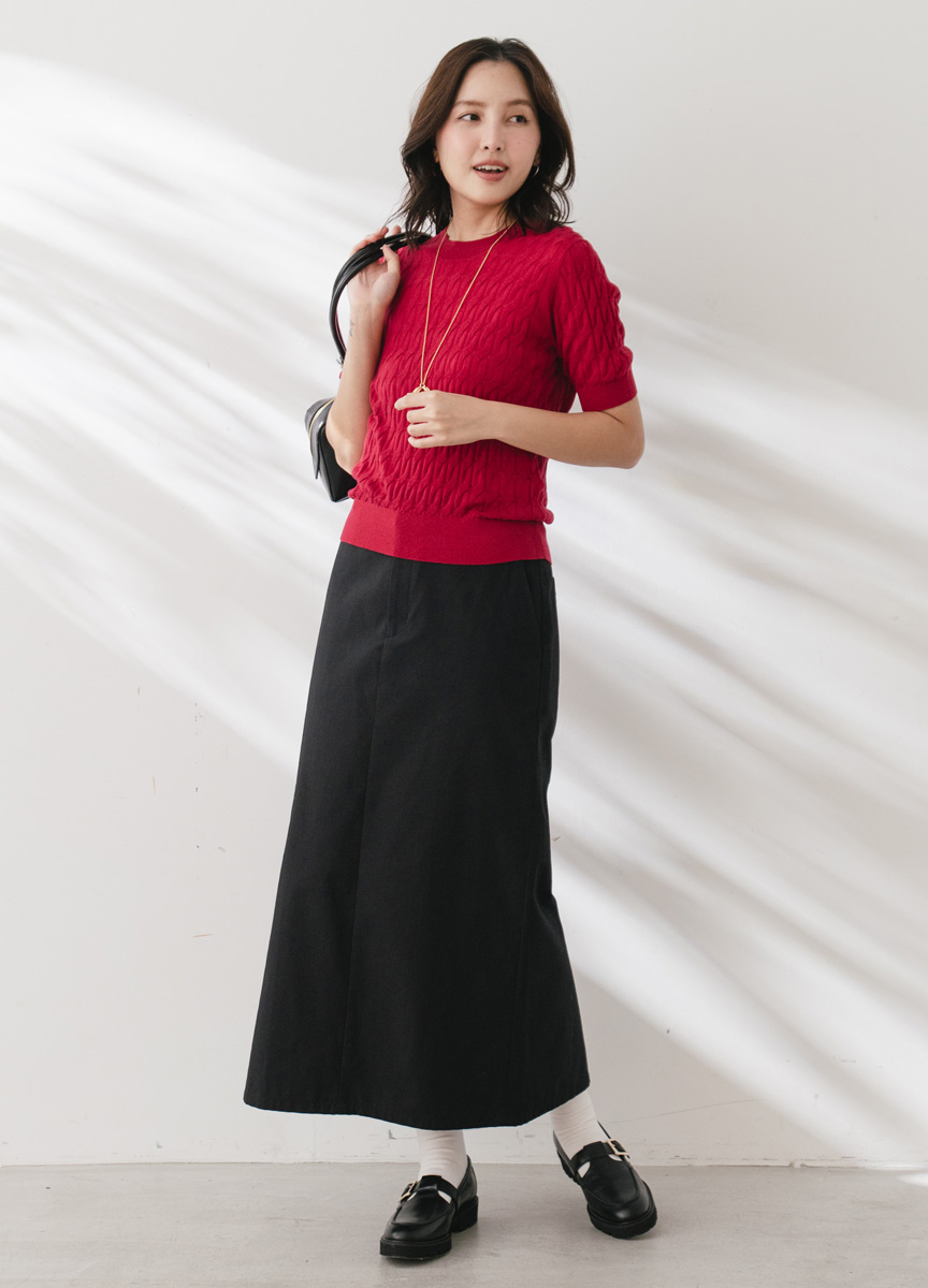 多口袋後開衩長裙 多口袋後開衩長裙