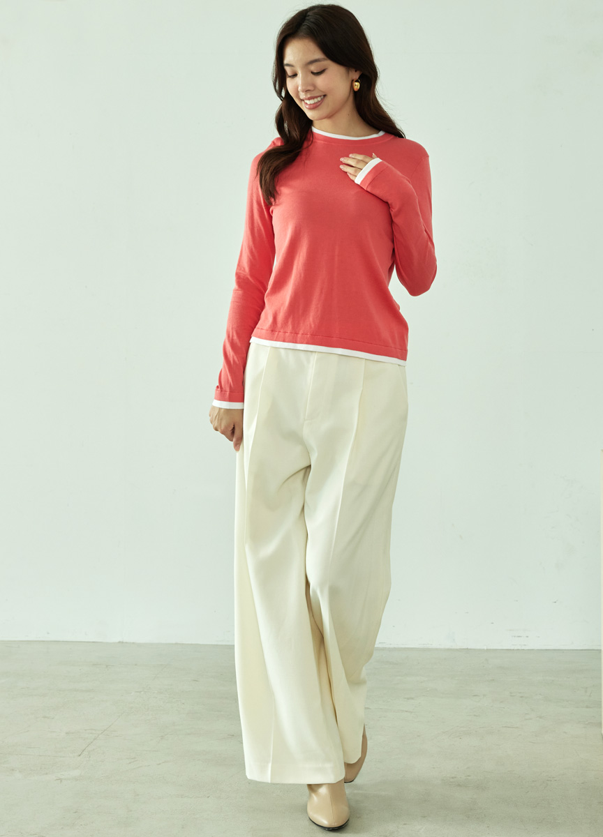 細條拼接內搭上衣(網路限定色)