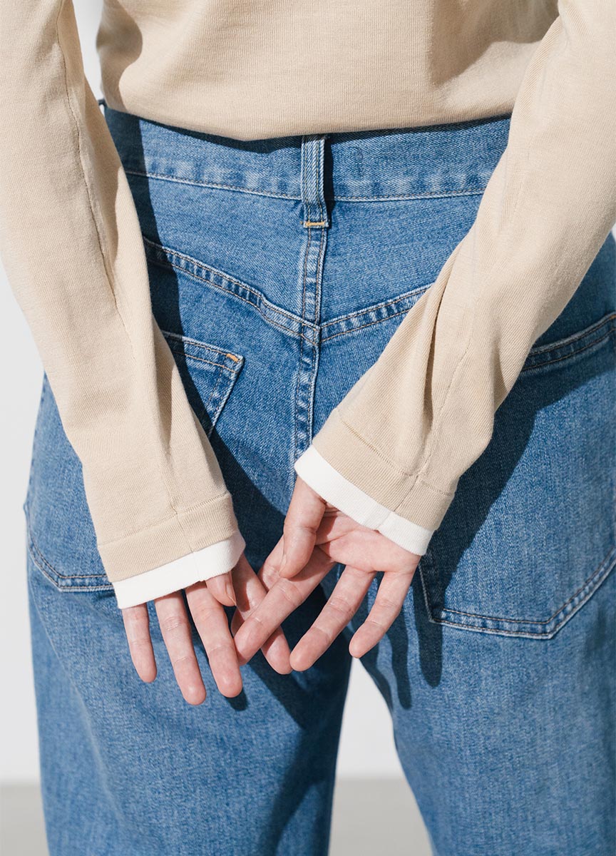 細條拼接內搭上衣