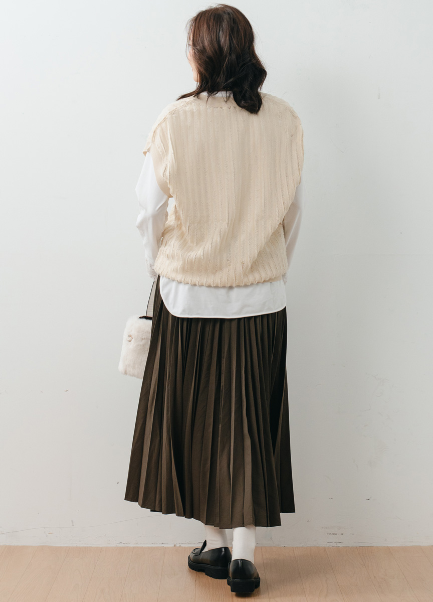 【SLOW系列】V領粗織羅紋針織衫