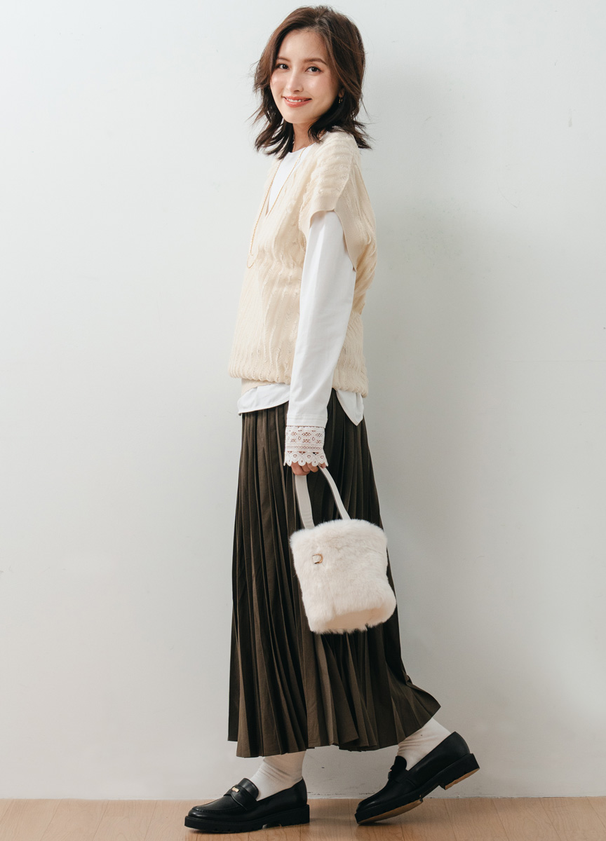 【SLOW系列】V領粗織羅紋針織衫