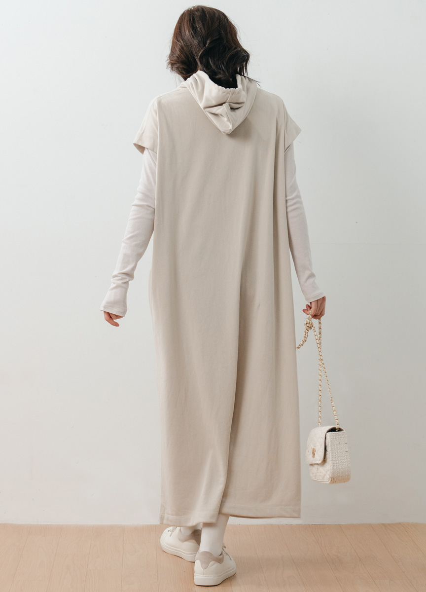 【SLOW系列】連帽蓋袖休閒小洋裝