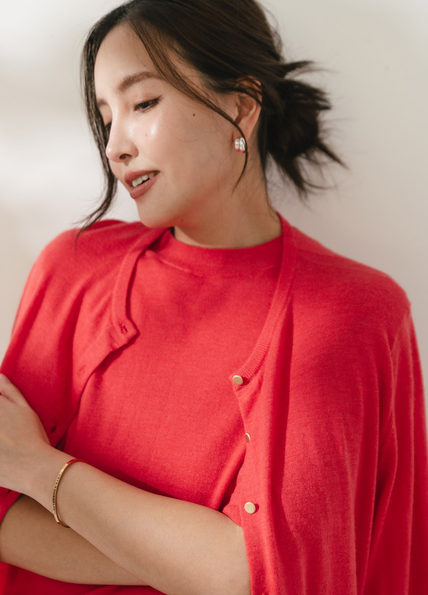 16針cashmere 圓領短袖針織
