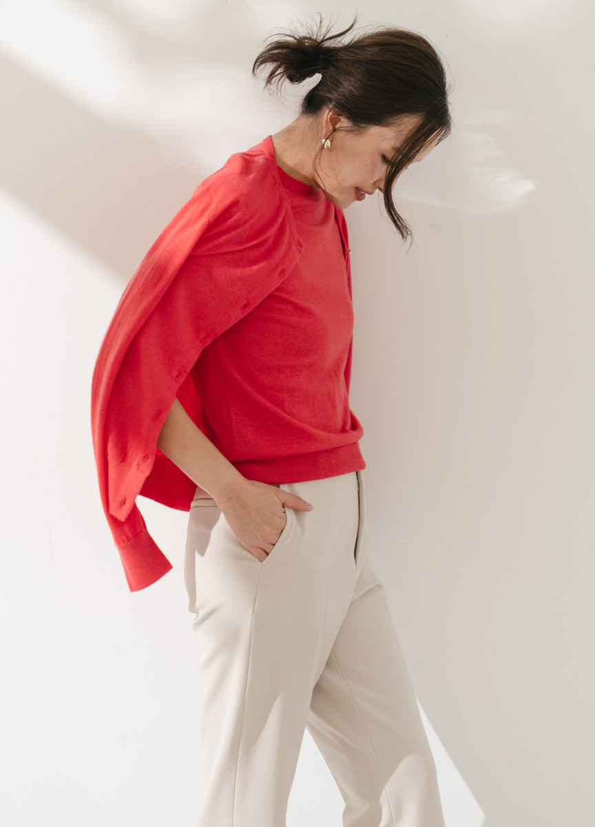 16針cashmere 圓領短袖針織