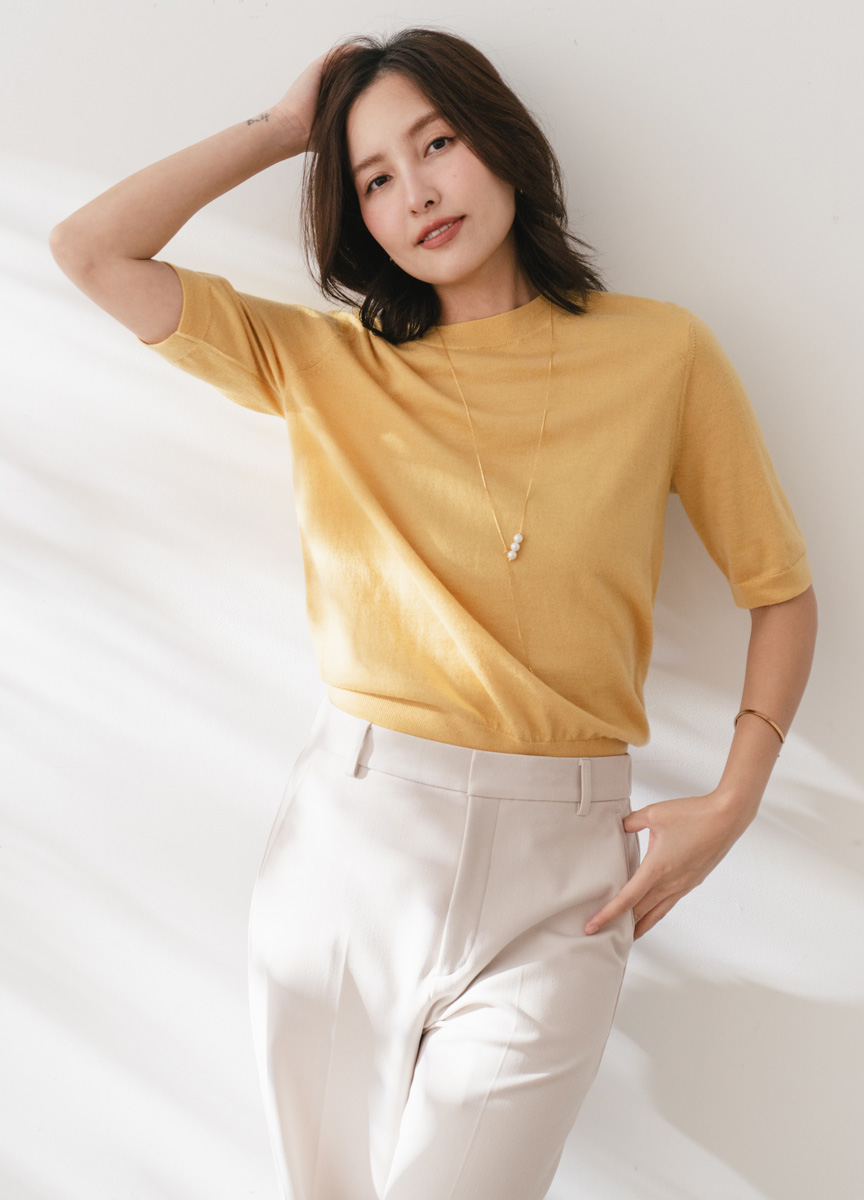 16針cashmere 圓領短袖針織(網路限定色)