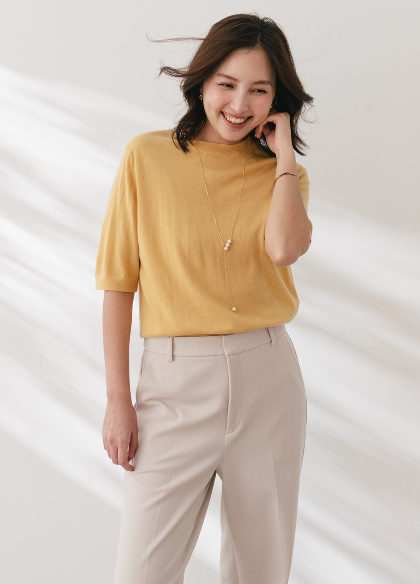 16針cashmere 圓領短袖針織(網路限定色)