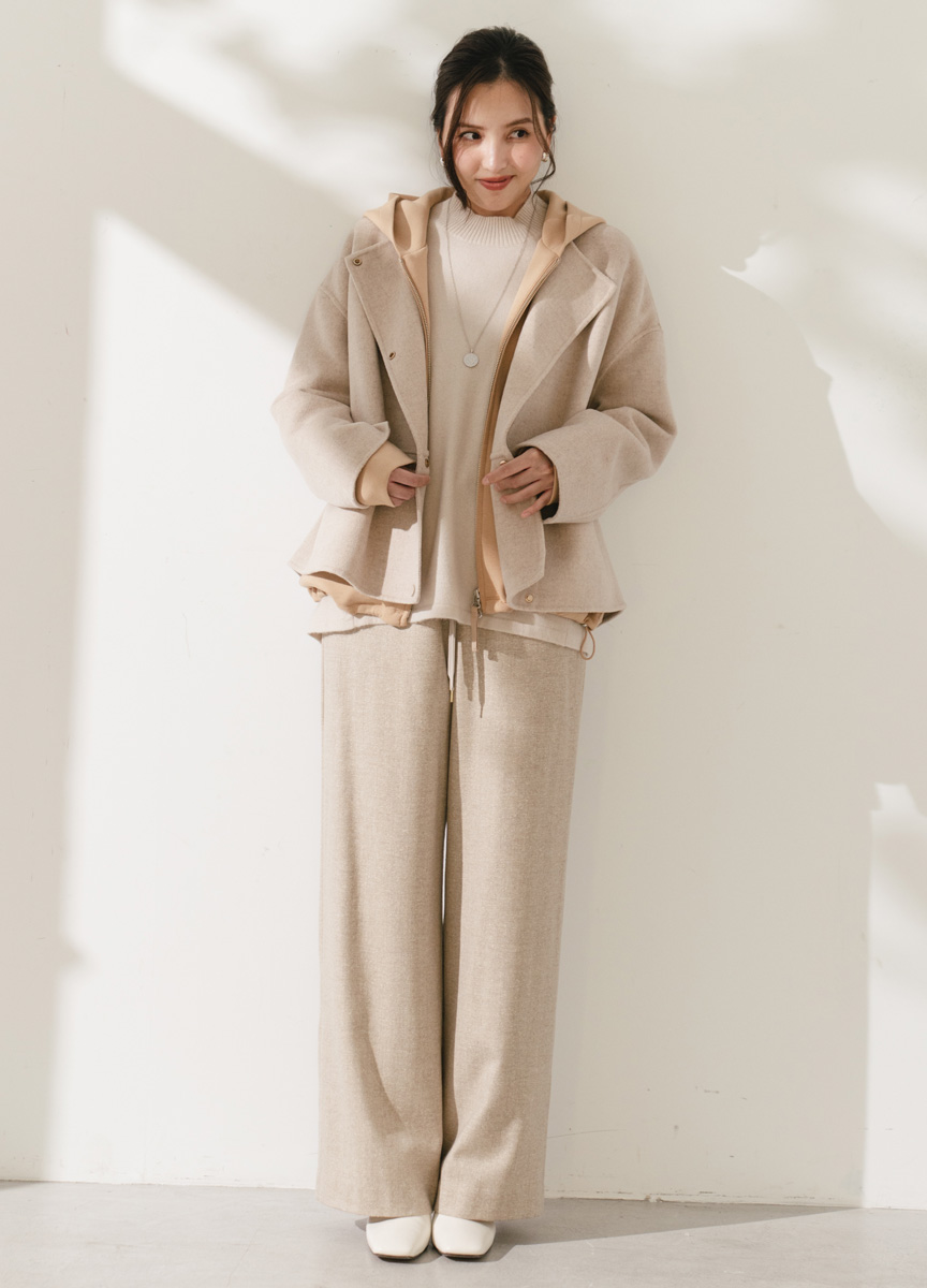 短款雙面呢大衣外套