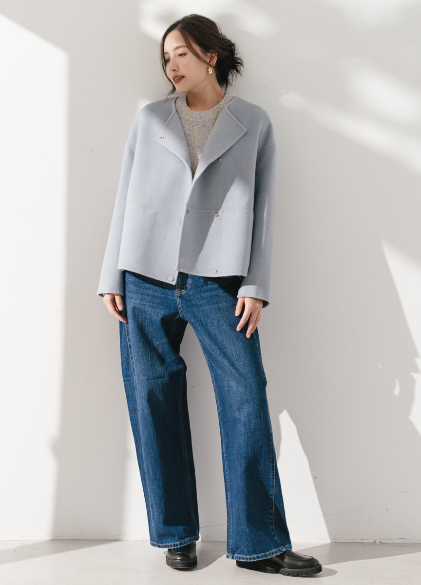 短款雙面呢大衣外套