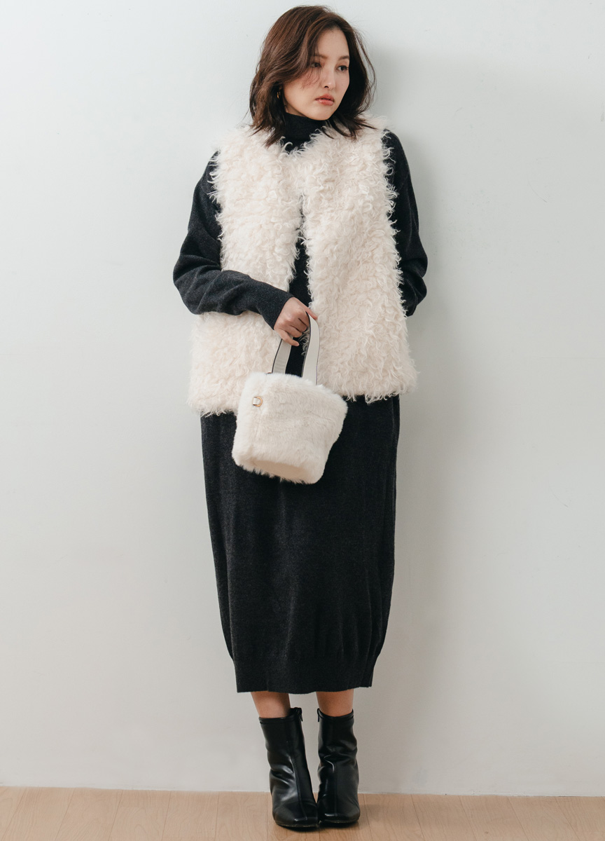 【SLOW系列】毛毛皮草背心       