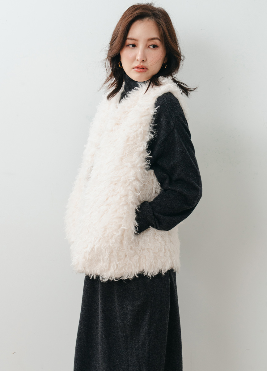 【SLOW系列】毛毛皮草背心       