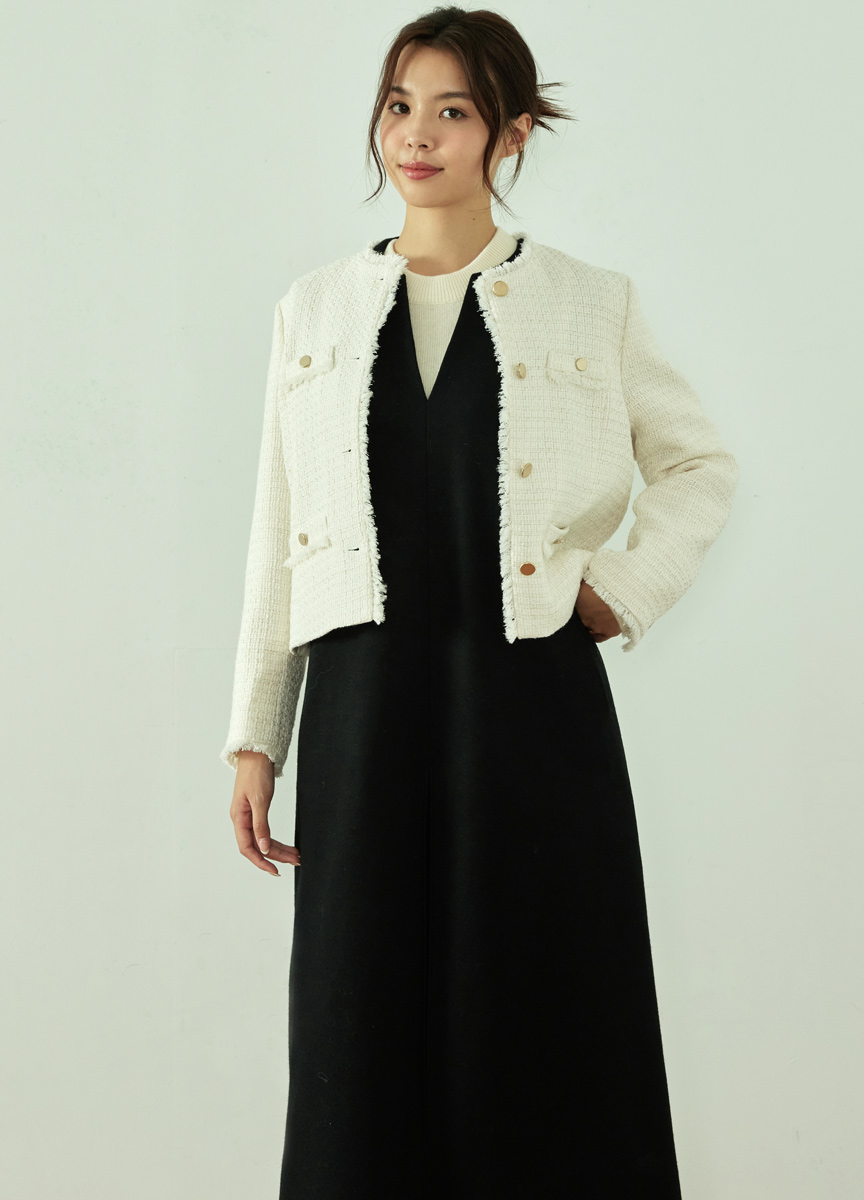 小香風口袋裝飾外套