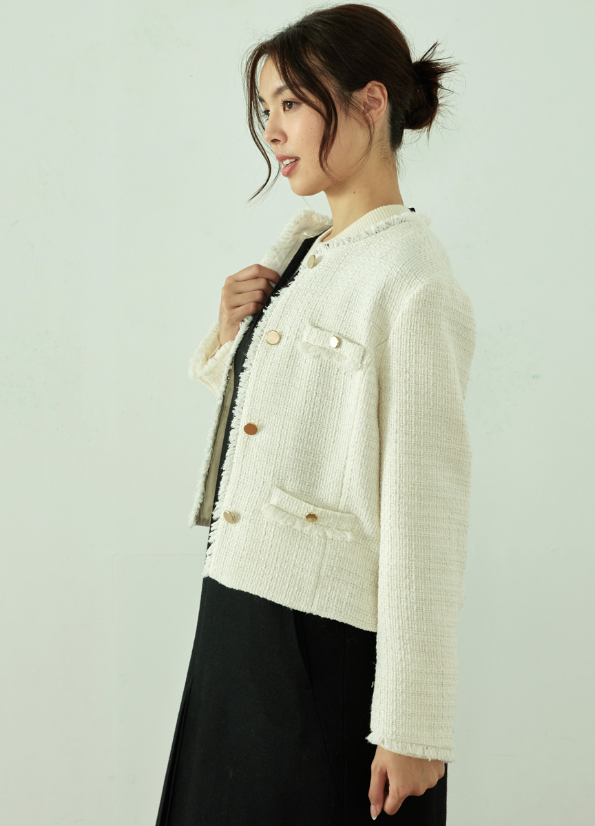 小香風口袋裝飾外套