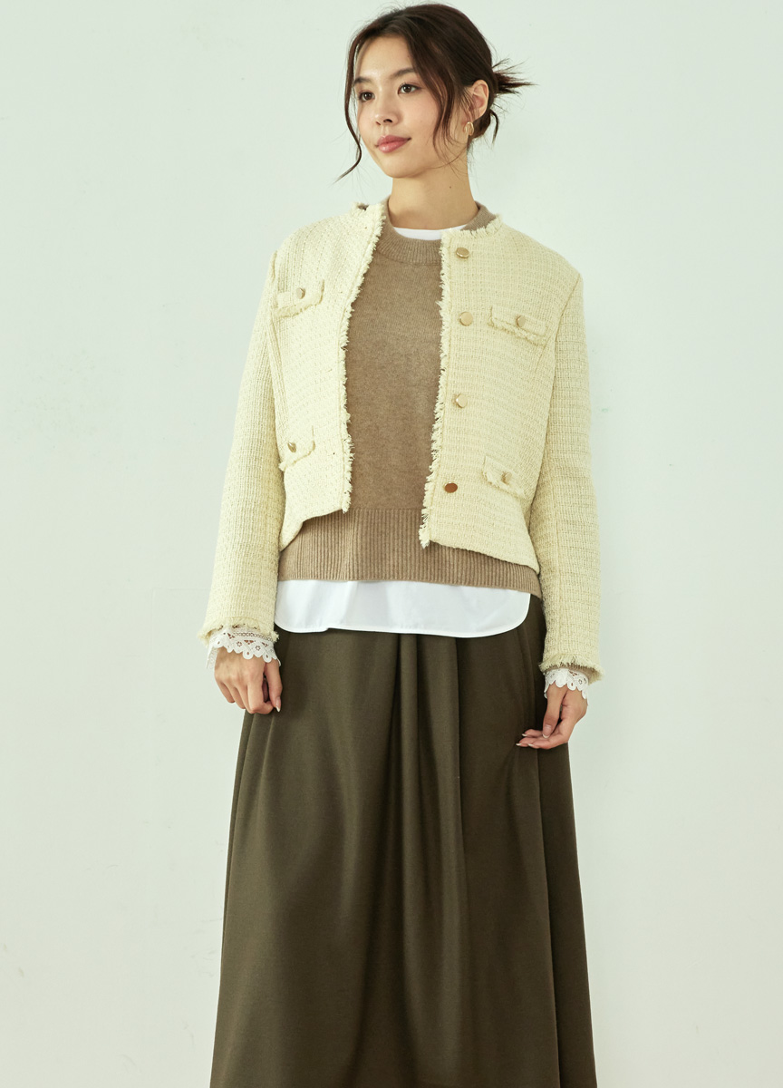 小香風口袋裝飾外套