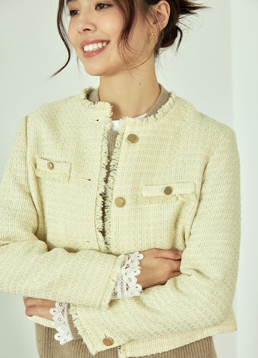 小香風口袋裝飾外套