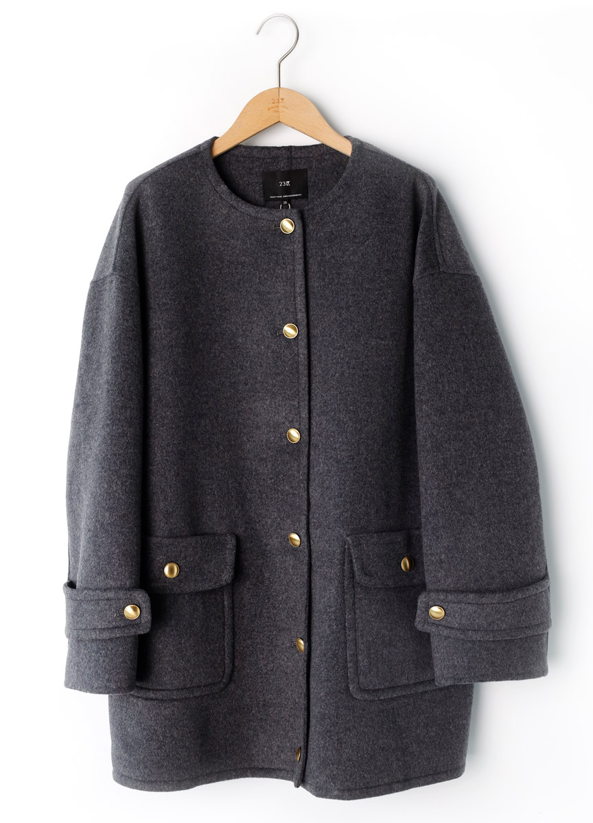 中長款羊毛混紡大衣外套      