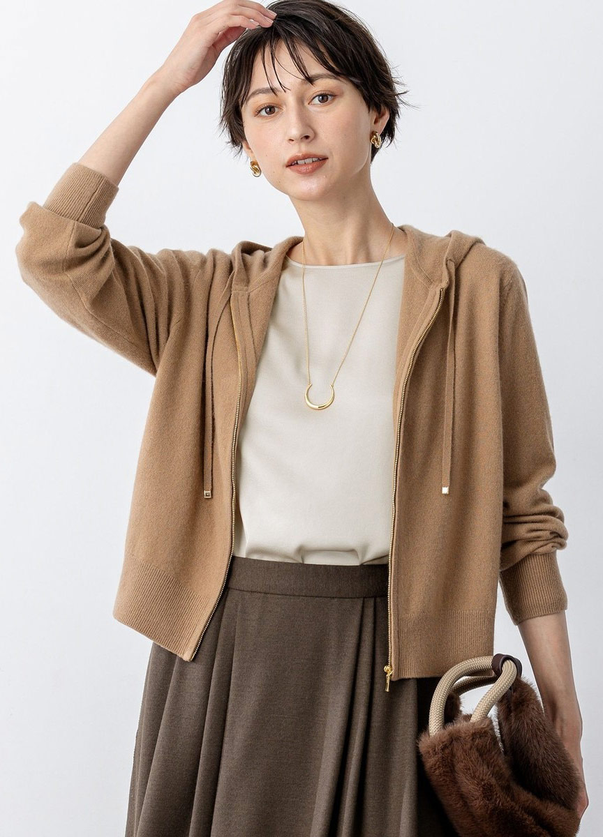 Pure Cashmere針織連帽外套