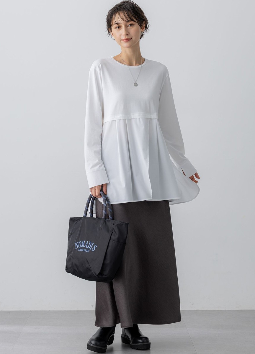 自然棉質拼接上衣    