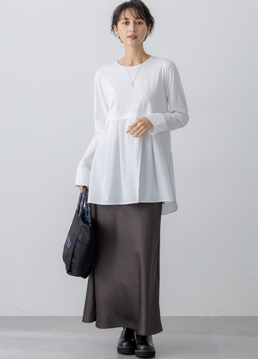 自然棉質拼接上衣    