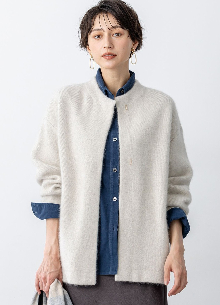 浣熊毛混紡針織外套