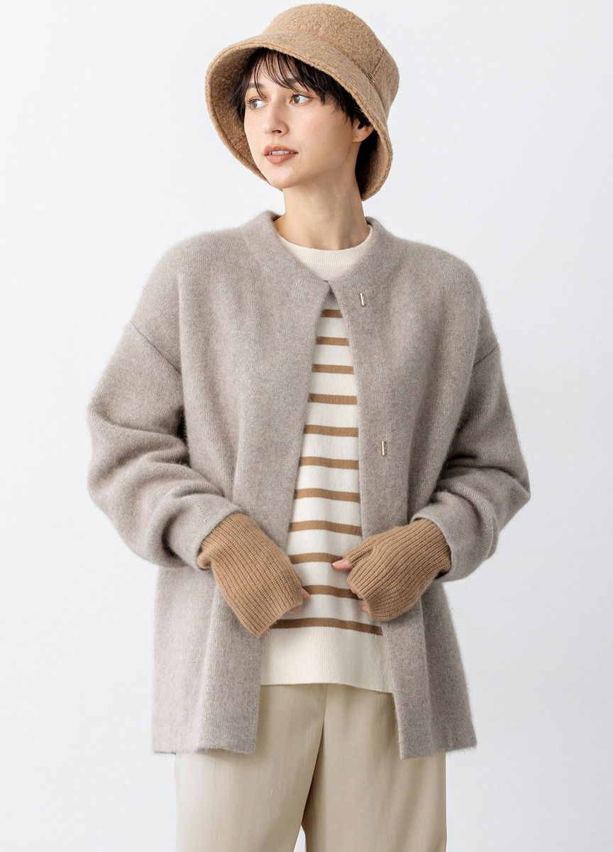 浣熊毛混紡針織外套