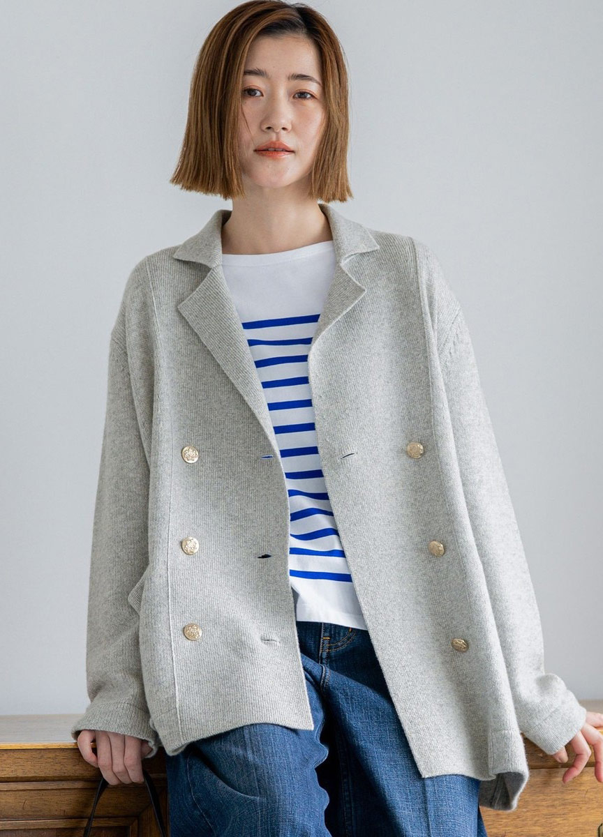 Cashmere Blend針織西裝外套    