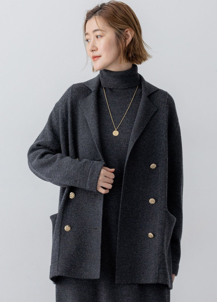 Cashmere Blend針織西裝外套    
