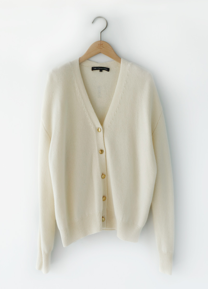 CASHMERE V領金釦針織外套