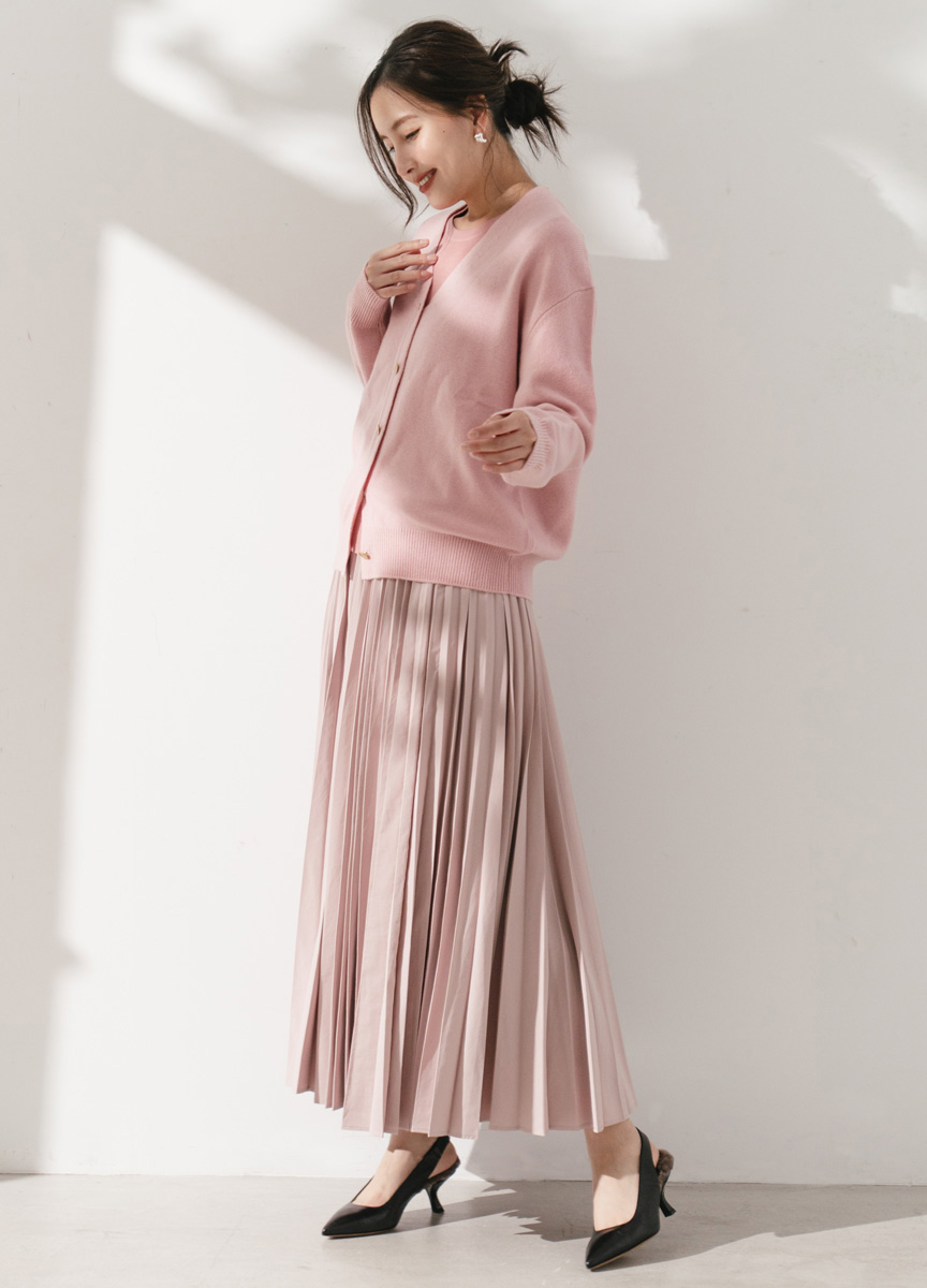 CASHMERE V領金釦針織外套