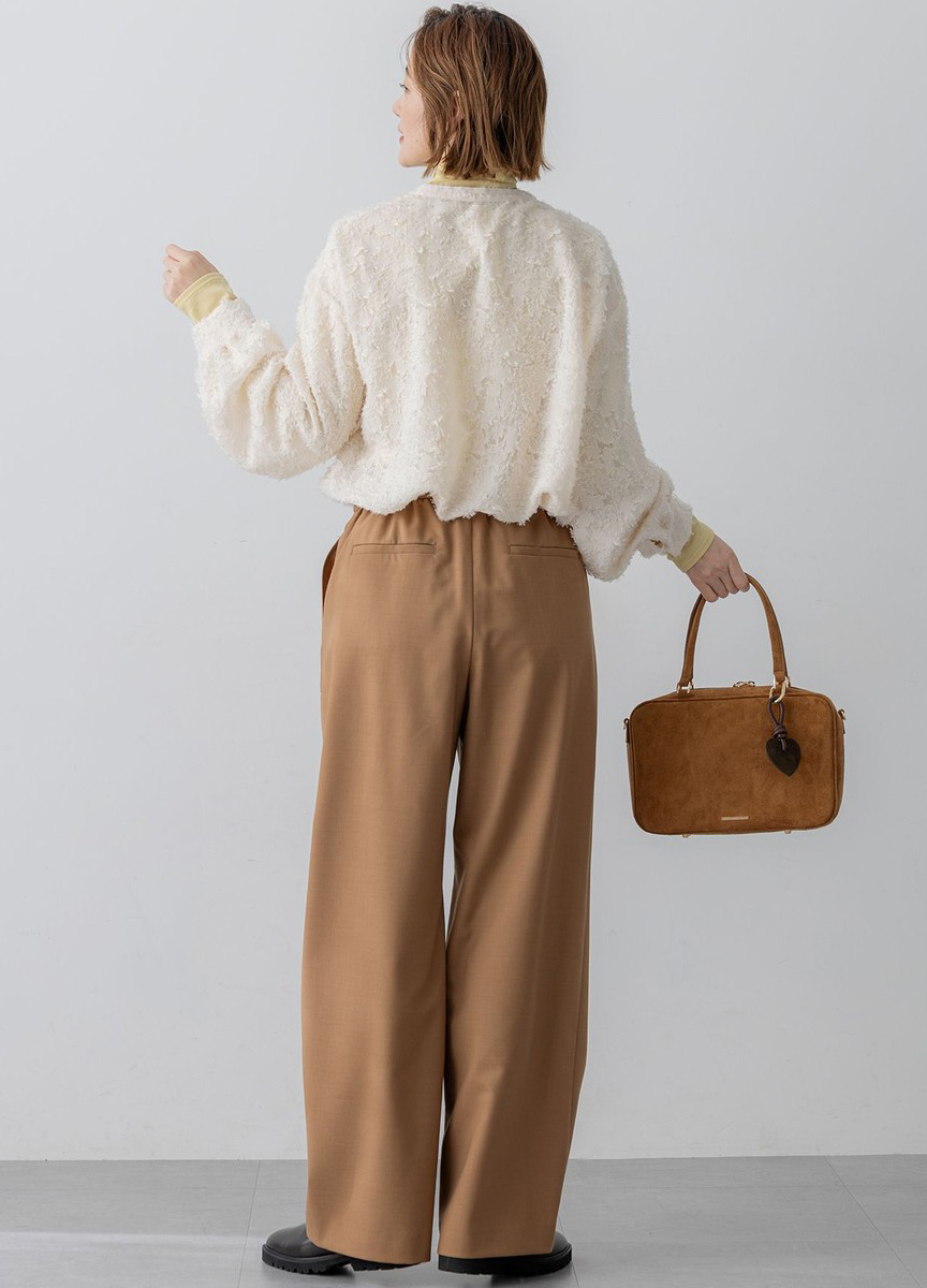 天然彈性綁帶寬褲  