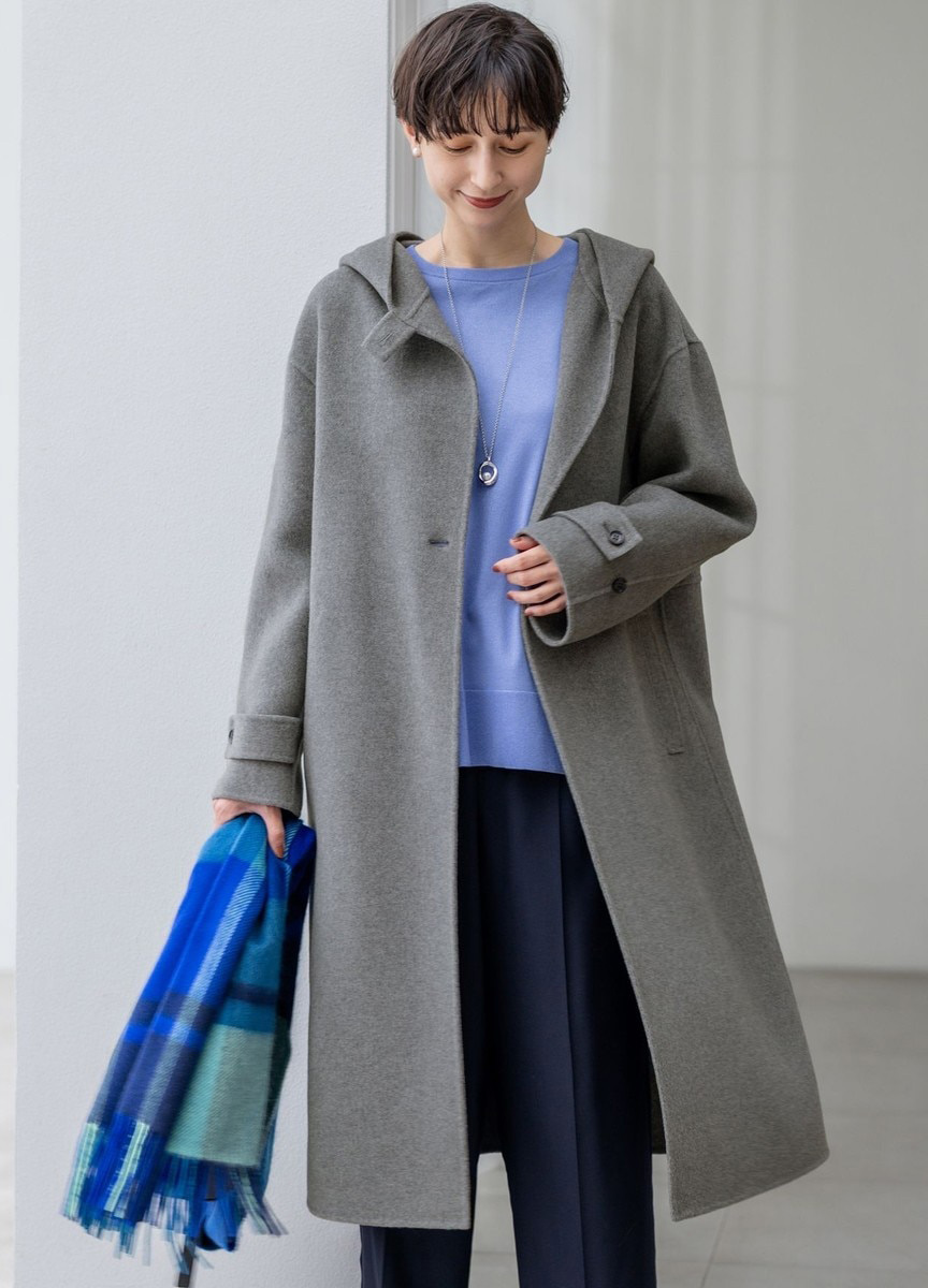 MANTECOPure連帽長大衣   