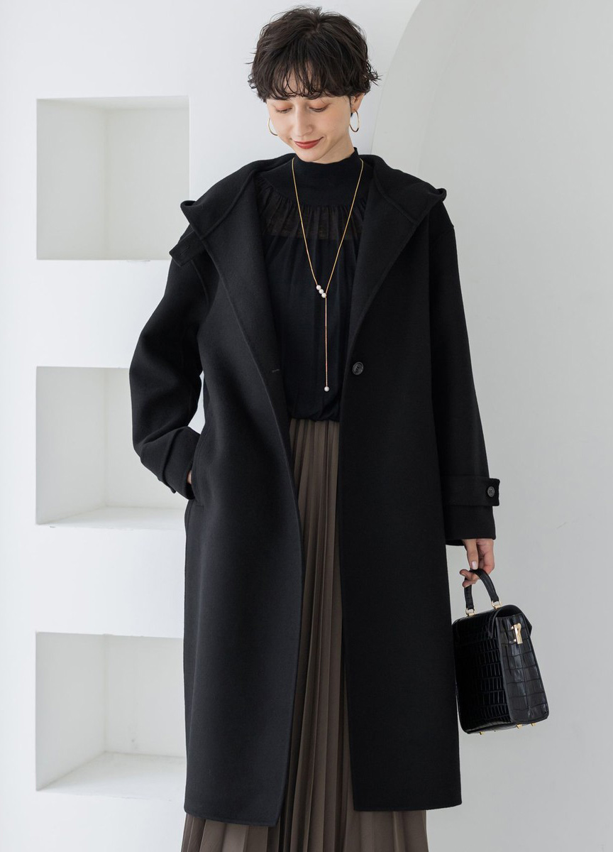 MANTECOPure連帽長大衣   