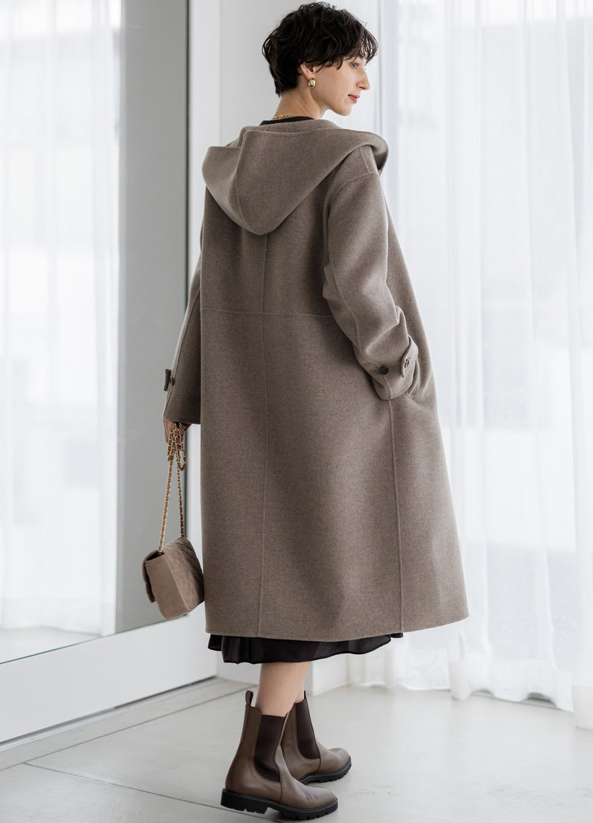 MANTECOPure連帽長大衣   