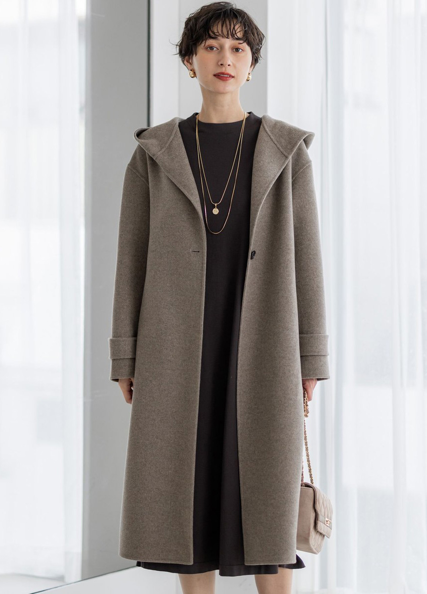 MANTECOPure連帽長大衣   