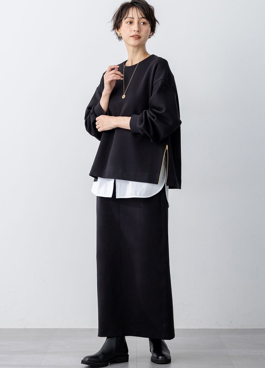 棉質空氣感直筒裙      