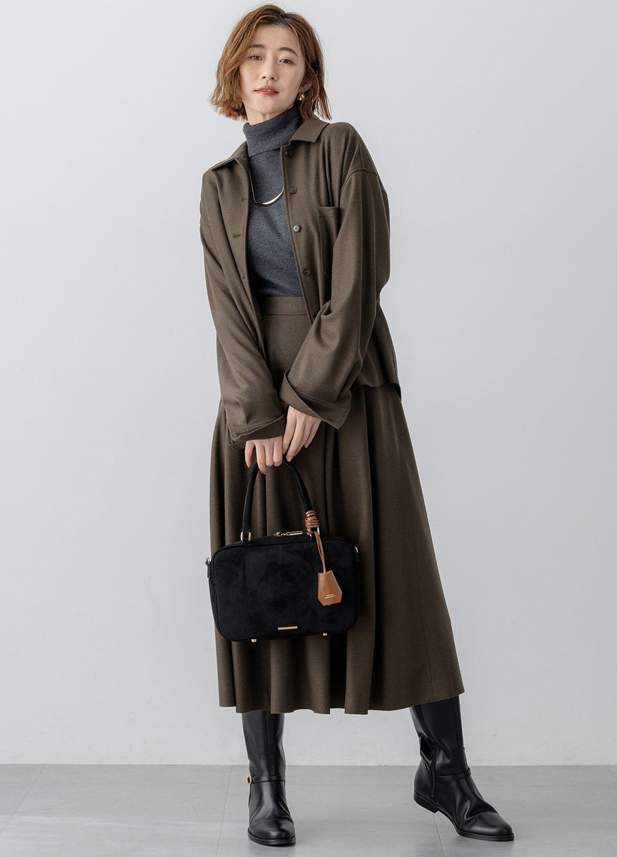 寬鬆基本款羊毛襯衫            