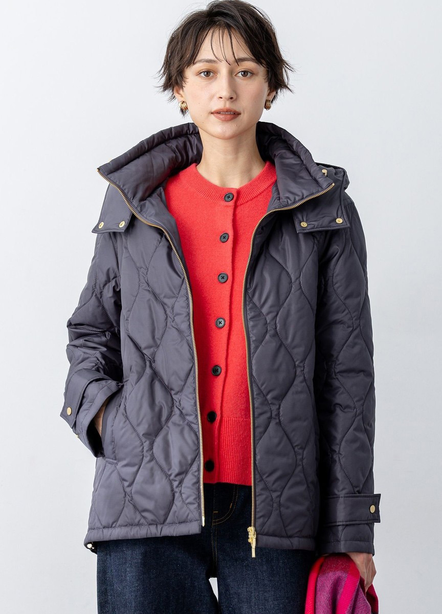 菱格紋連帽休閒外套            