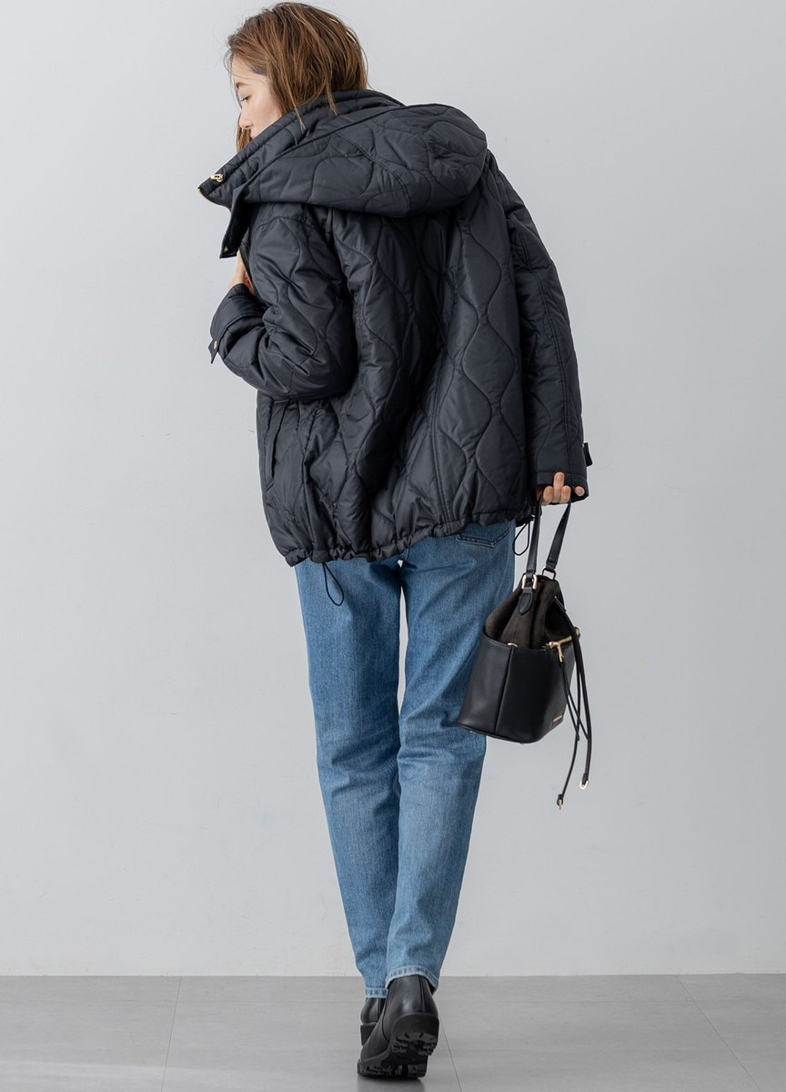 菱格紋連帽休閒外套            