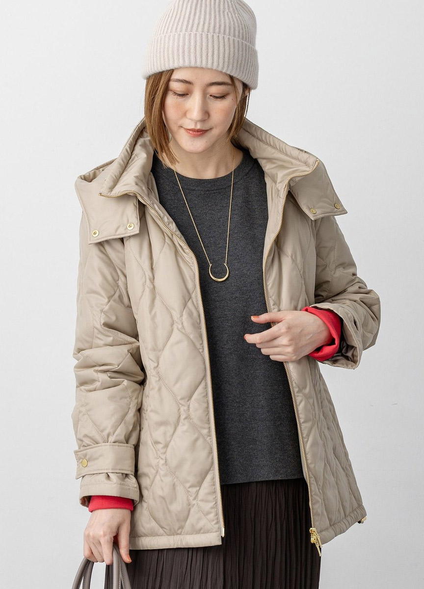 菱格紋連帽休閒外套            