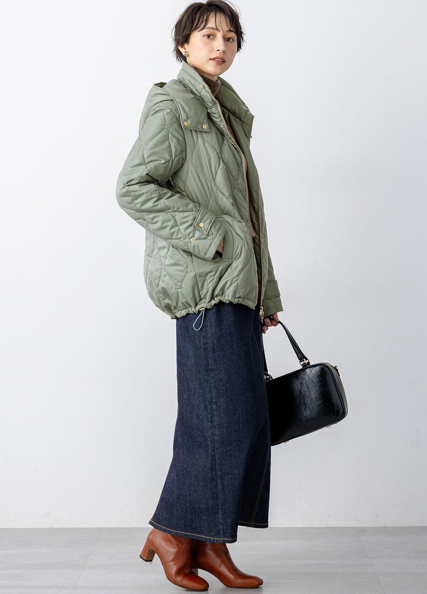 菱格紋連帽休閒外套            