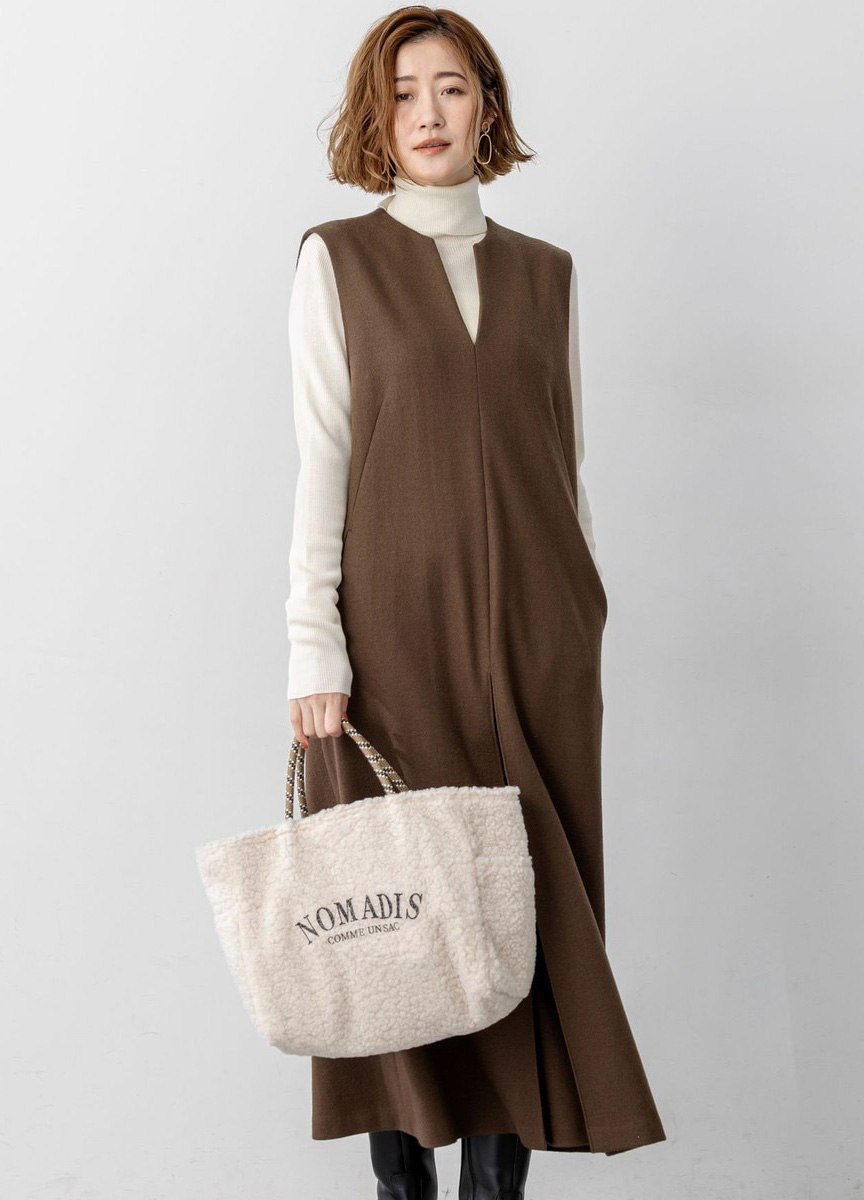 背心羊毛長洋裝                